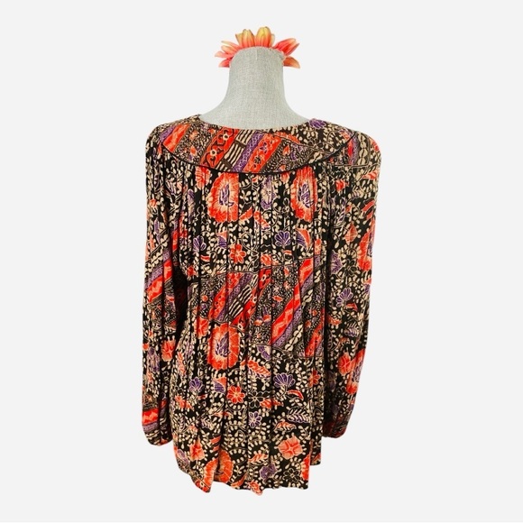 Zara Trafaluc Women's Red, Black, Purple and Tan Blouse size L. - Picture 3 of 13